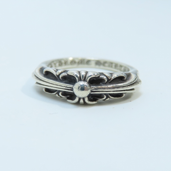 実際に弊社で買取させて頂いたCHROME HEARTS/クロムハーツ BABYCLSC/ベイビークラシック フローラルクロス リング/12.5-13号の画像 1枚目