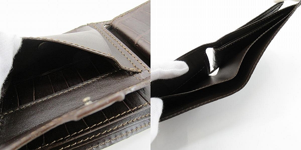 実際に弊社で買取させて頂いたFelisi/フェリージ クロコ型押し 二つ折り ウォレット/札入れ 452の画像 8枚目