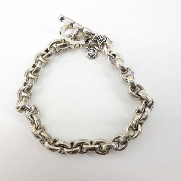 実際に弊社で買取させて頂いた【ギャラ付】STARLINGEAR/スターリンギア ラージプレーン リンクｗ/タイニースカル ブレスレットの画像 6枚目