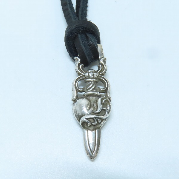 実際に弊社で買取させて頂いた【レシート付き】CHROME HEARTS/クロムハーツ DAGGER HEART/ダガーハートペンダントの画像 1枚目