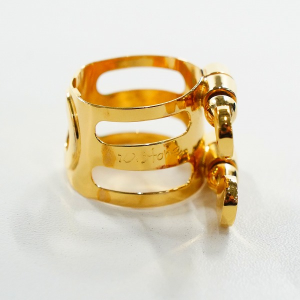 実際に弊社で買取させて頂いたWood Stone/ウッドストーン SS Selmerラバー用 GP ソプラノサックス リガチャーの画像 3枚目