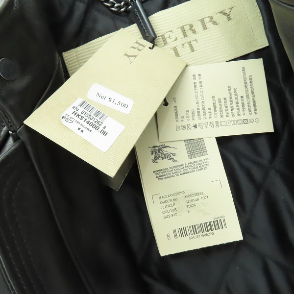 実際に弊社で買取させて頂いた【未使用】BURBERRY BRIT/バーバリーブリット レザー シングル ライダースジャケット/Lの画像 8枚目