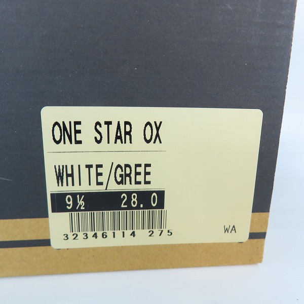 実際に弊社で買取させて頂いたCONVERSE/コンバース ONE STAR OX ローカットスニーカー ホワイト×グリーン/9.5の画像 9枚目