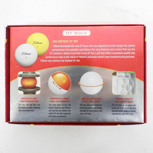 実際に弊社で買取させて頂いた【未使用】 Titleist/タイトリスト DT SOLO ゴルフボール イエロー 1ダースの画像 4枚目
