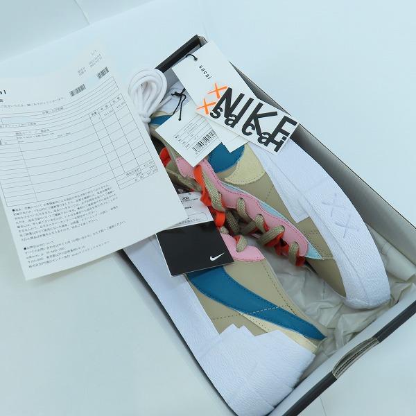 実際に弊社で買取させて頂いた【未使用】NIKE×SACAI×KAWS/ナイキ×サカイ×カウズ BLAZER LOW REED/ブレーザーロー リード DM7901-200/28.0の画像 8枚目