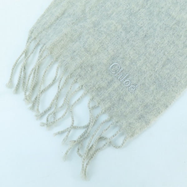 実際に弊社で買取させて頂いたChloe/クロエ ロゴ刺繍 カシミア100% マフラー の画像 3枚目