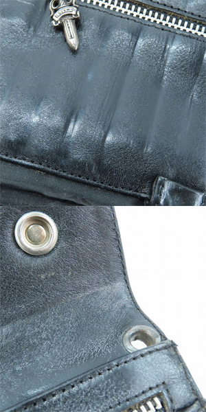 実際に弊社で買取させて頂いたCHROME HEARTS/クロムハーツ WAVE/ウェーブウォレット クロスボタン/長財布の画像 7枚目