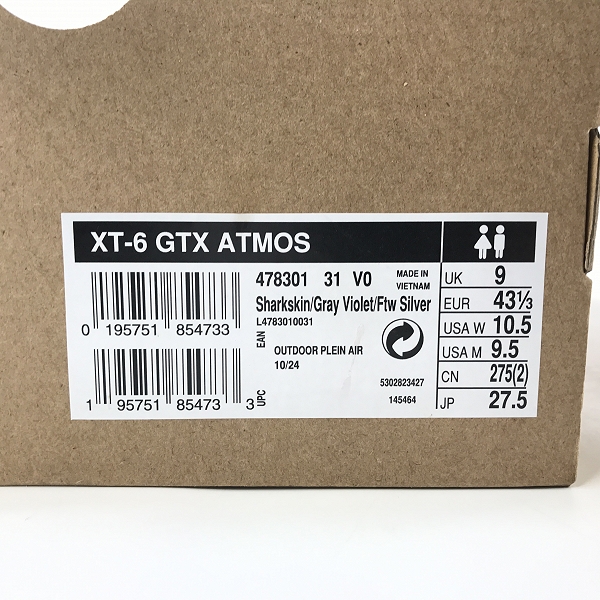 実際に弊社で買取させて頂いたSALOMON/サロモン XT-6 GTX atmos 478301 27.5の画像 8枚目