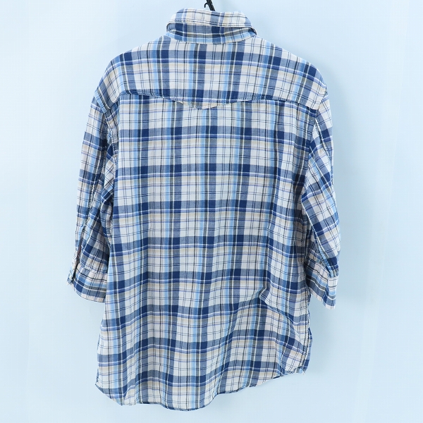 実際に弊社で買取させて頂いたDELUXE/デラックス チェック柄 七分袖 シャツ Mの画像 1枚目