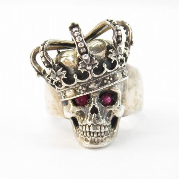 実際に弊社で買取させて頂いたJUSTIN DAVIS/ジャスティンデイビス ESSENTIAL SKUL/エッセンシャルスカルリング SRJ155 w/ルビー 19号の画像 1枚目