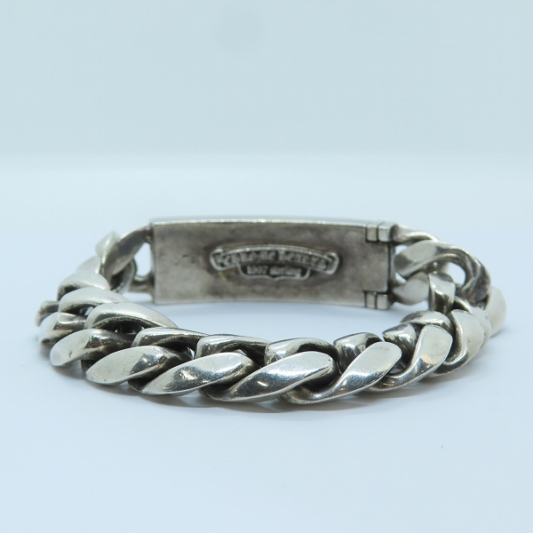 実際に弊社で買取させて頂いたCHROME HEARTS/クロムハーツ フローラルクロス ID ブレスレット/クラシックチェーン 13リンクの画像 3枚目