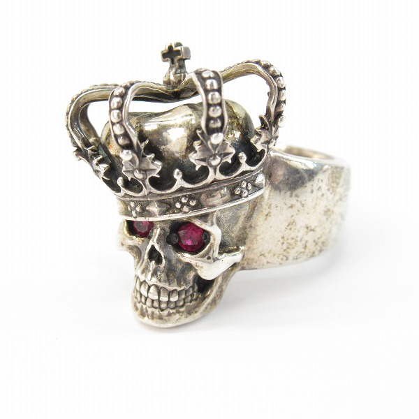 実際に弊社で買取させて頂いたJUSTIN DAVIS/ジャスティンデイビス ESSENTIAL SKUL/エッセンシャルスカルリング SRJ155 w/ルビー 19号