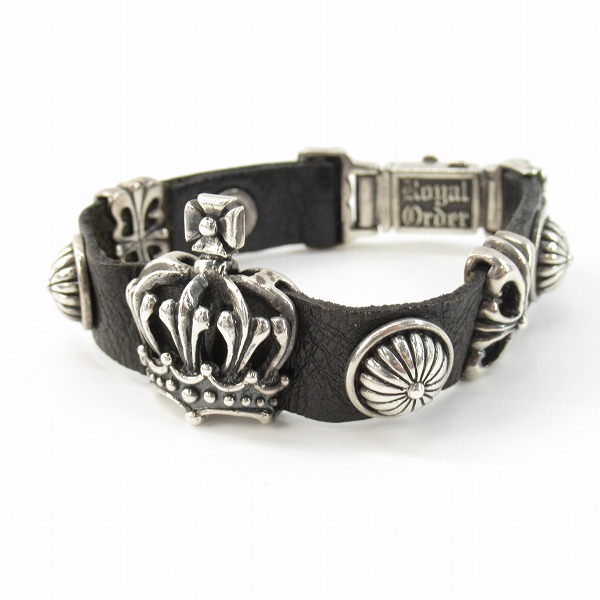 実際に弊社で買取させて頂いたROYAL ORDER/ロイヤルオーダー クラウン レザーベルト ブレスレット