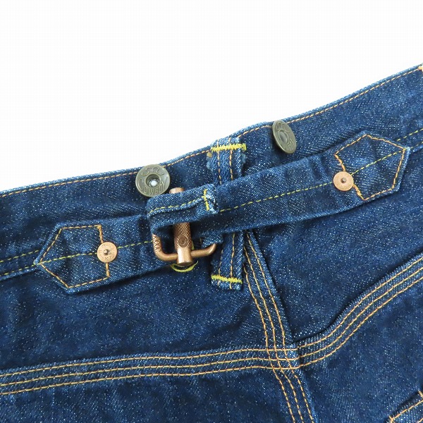 実際に弊社で買取させて頂いたEVISU/エヴィス シンチバックベルト付 カウボーイタイプ カモメ  プリント ボタンフライ デニムパンツ LOT2111 35×35の画像 6枚目