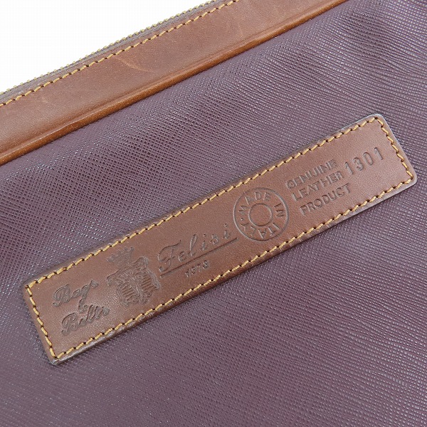 実際に弊社で買取させて頂いたFelisi/フェリージ レザー クラッチバッグ 1301の画像 4枚目