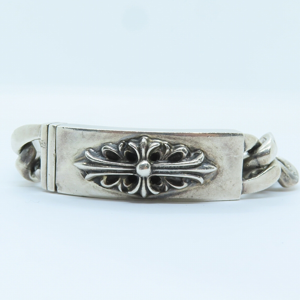 実際に弊社で買取させて頂いたCHROME HEARTS/クロムハーツ フローラルクロス ID ブレスレット/クラシックチェーン 13リンクの画像 1枚目