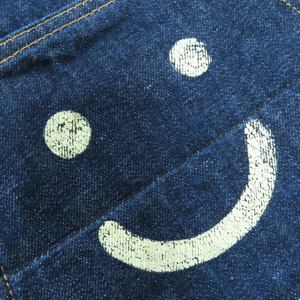 実際に弊社で買取させて頂いたEVISU/エヴィス シンチバックベルト付 カウボーイタイプ カモメ  プリント ボタンフライ デニムパンツ LOT2111 35×35の画像 7枚目