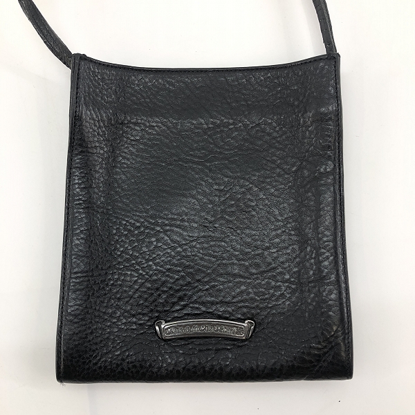 実際に弊社で買取させて頂いたCHROME HEARTS/クロムハーツ SQ PKT 3CEME CRS スクエアポケット 3セメタリークロスパッチ レザーショルダーバッグの画像 1枚目