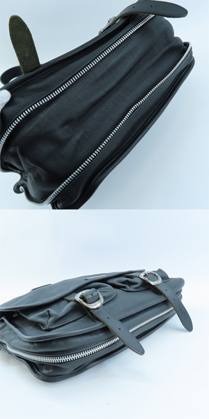 実際に弊社で買取させて頂いた【インボイス付き】CHROME HEARTS/クロムハーツ レザー ソフトショルダーバッグの画像 2枚目