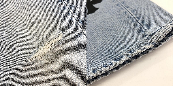 実際に弊社で買取させて頂いたCHROME HEARTS×LEVIS/クロムハーツ×リーバイス 501 クロスパッチ クロスボール ボタンフライ デニム 31の画像 9枚目