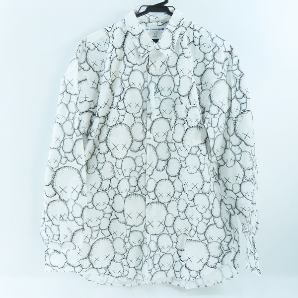 実際に弊社で買取させて頂いたCOMME des GARCONS SHIRT×KAWS/コムデギャルソンシャツ×カウズ 21AW 総柄 シャツ FH-B025-W21-1/L