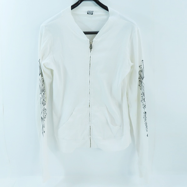 実際に弊社で買取させて頂いたCHROME HEARTS/クロムハーツ フローラルクロスプリント ダガージップアップ カーディガン/カットソー レディース/L 
