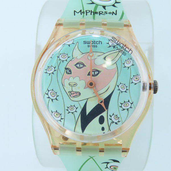 実際に弊社で買取させて頂いたKIDROBOT/キッドロボット Swatch/スウォッチ MCPHERSON フィギュア付き クオーツ腕時計【動作未確認】の画像 1枚目