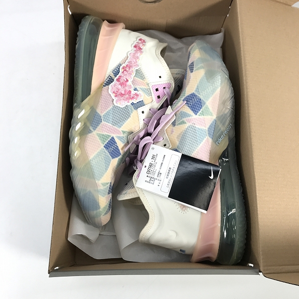 実際に弊社で買取させて頂いたatmos×NIKE/アトモス×ナイキ LEBRON 18 LOW SAKURA レブロン CV7562-101 26.5の画像 8枚目