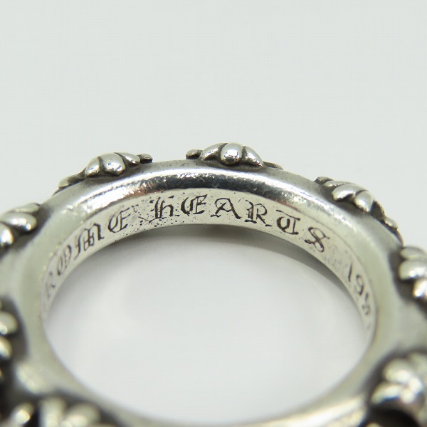 実際に弊社で買取させて頂いたCHROME HEARTS/クロムハーツ CROSS BAND RING/クロスバンドリング 19号の画像 7枚目
