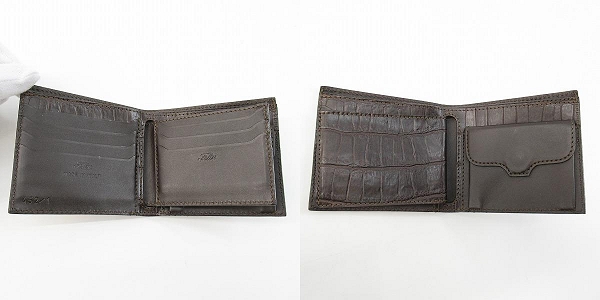 実際に弊社で買取させて頂いたFelisi/フェリージ クロコ型押し 二つ折り ウォレット/札入れ 452の画像 4枚目