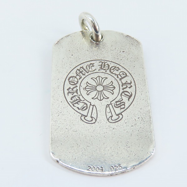 実際に弊社で買取させて頂いたCHROME HEARTS/クロムハーツ LG NYC FLUER DOG TAG/ラージ NYC フレア ドッグタグの画像 2枚目