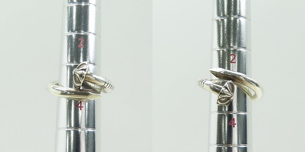 実際に弊社で買取させて頂いたCHROME HEARTS/クロムハーツ ネイルリング クロスボール 3-4号の画像 9枚目