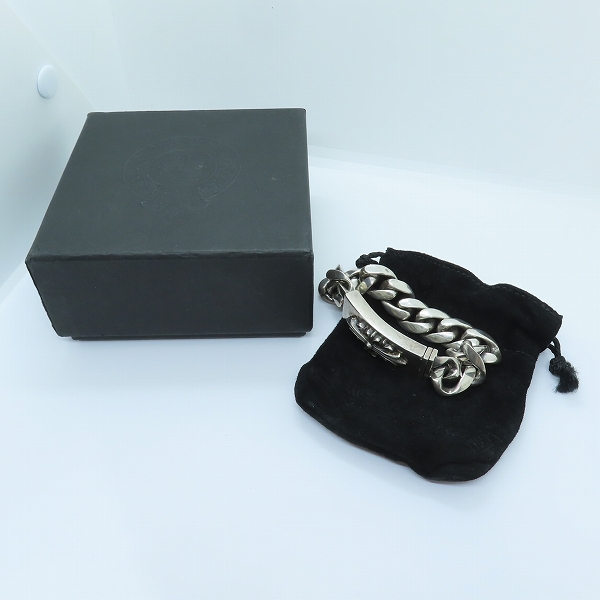 実際に弊社で買取させて頂いたCHROME HEARTS/クロムハーツ フローラルクロス ID ブレスレット/クラシックチェーン 13リンクの画像 9枚目