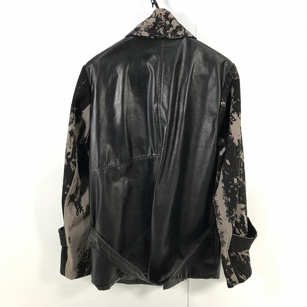 実際に弊社で買取させて頂いたUNDERCOVER/アンダーカバー 97AW LEAF期 ブリーチ加工 異素材切り替え レザージャケット  UC-7W-JK-04 の画像 1枚目