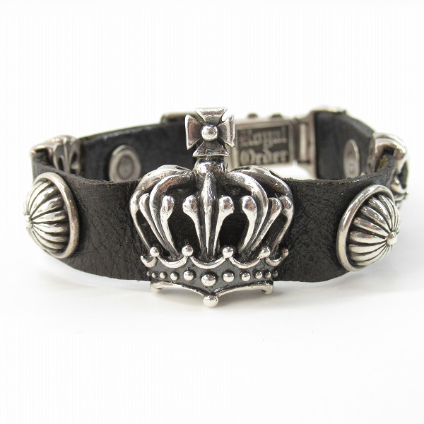 実際に弊社で買取させて頂いたROYAL ORDER/ロイヤルオーダー クラウン レザーベルト ブレスレットの画像 1枚目
