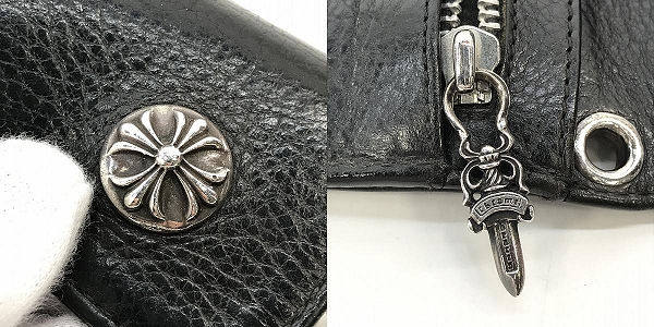 実際に弊社で買取させて頂いた【インボイス原本】CHROME HEARTS/クロムハーツ WAVE CROSS BALL ウェーブ ウォレット クロスボールボタン 長財布の画像 6枚目