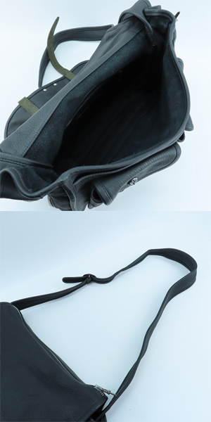 実際に弊社で買取させて頂いた【インボイス付き】CHROME HEARTS/クロムハーツ レザー ソフトショルダーバッグの画像 3枚目