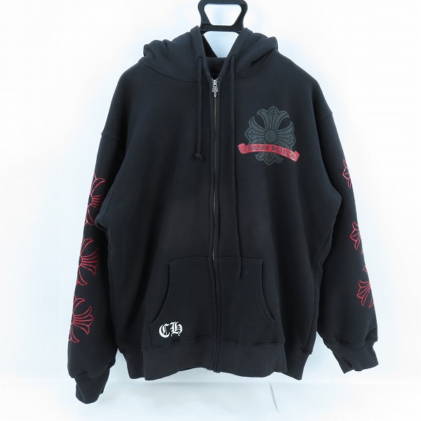 実際に弊社で買取させて頂いたCHROME HEARTS/クロムハーツ ホースシュー CHプラス プリント ジップアップ パーカー 003-033599 XL