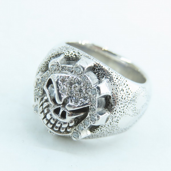 実際に弊社で買取させて頂いたSTARLINGEAR/スターリンギア ギアフェイスリング パヴェストーン フレイミングテクスチャー/14-15号