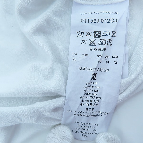 実際に弊社で買取させて頂いたGIORGIO ARMANI/ジョルジオアルマーニ SILOS/シーロス フォト グラフィック Tシャツ 01T53J 012CJ/XLの画像 3枚目