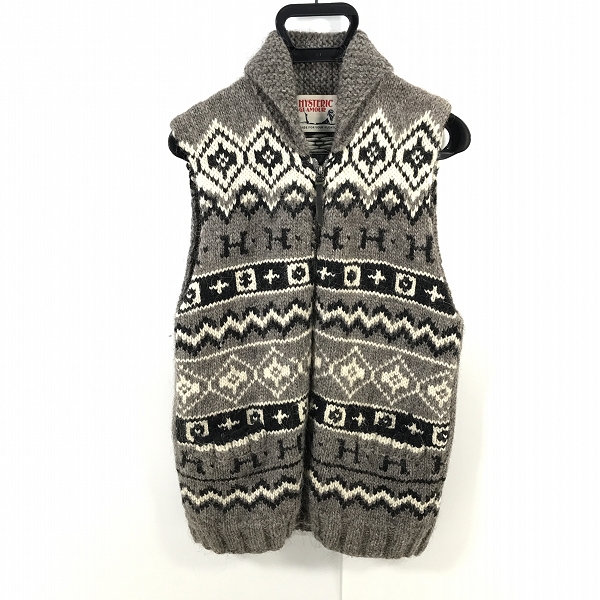 実際に弊社で買取させて頂いたHYSTERIC GLAMOUR/ヒステリックグラマー カウチン ニットベスト 総柄 0203NV01 L
