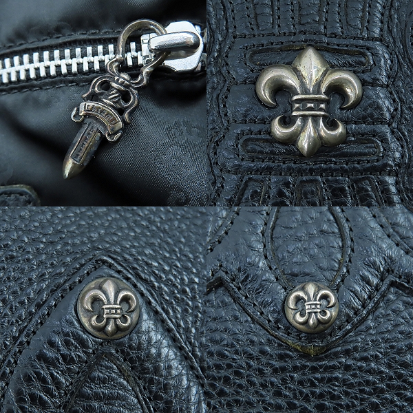実際に弊社で買取させて頂いたCHROME HEARTS/クロムハーツ TOTE W SNP BS FLUER/BSフレアレザーパッチトートバッグの画像 6枚目