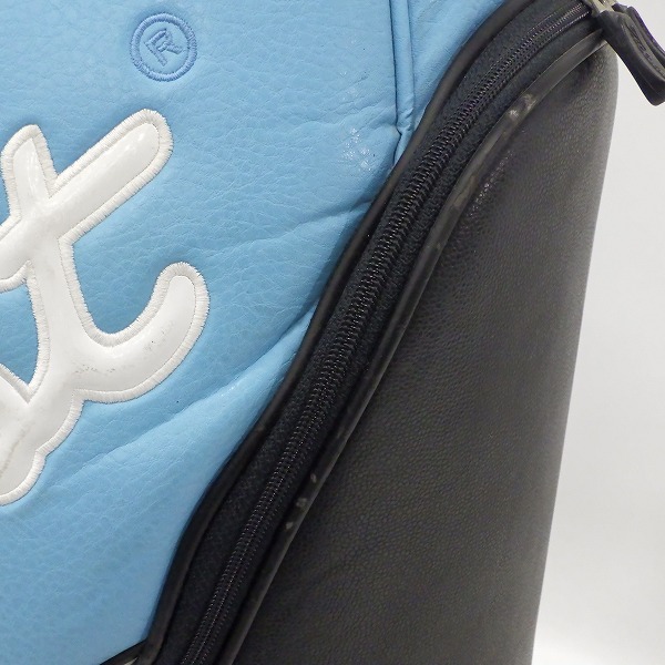 実際に弊社で買取させて頂いた【フード無し】Titleist/タイトリスト CB-151 5分割キャディバッグ ブラックｘライトブルーの画像 6枚目