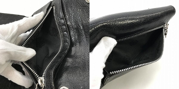 実際に弊社で買取させて頂いた【インボイス原本】CHROME HEARTS/クロムハーツ WAVE CROSS BALL ウェーブ ウォレット クロスボールボタン 長財布の画像 4枚目