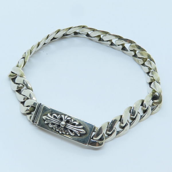 実際に弊社で買取させて頂いたCHROME HEARTS/クロムハーツ クラシック ミニIDブレスレット フローラルクロス 24リンク