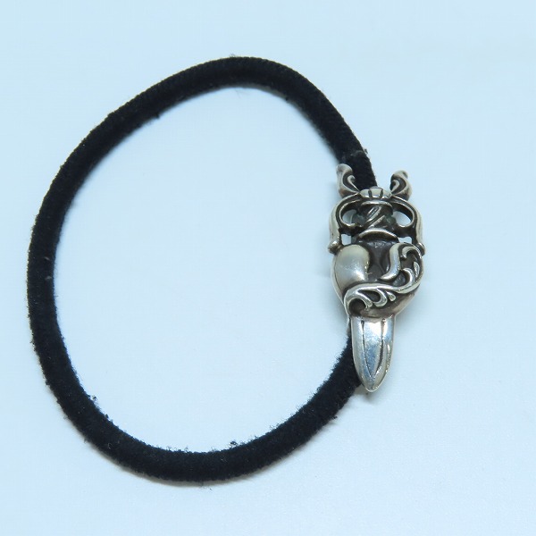 実際に弊社で買取させて頂いたCHROME HEARTS/クロムハーツ ダガーハート コンチョ ヘアゴム/ヘアバンドの画像 1枚目