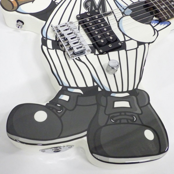 実際に弊社で買取させて頂いた★ESP/イーエスピー 千葉ロッテマリーンズ マーくん アンプ内蔵 エレキギター ストラップ・認定証・ケース付の画像 6枚目