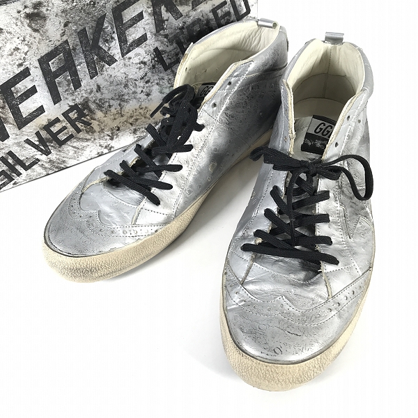 実際に弊社で買取させて頂いたGOLDEN GOOSE DELUXE BRAND/ゴールデングースデラックスブランド SILVER スニーカー 44