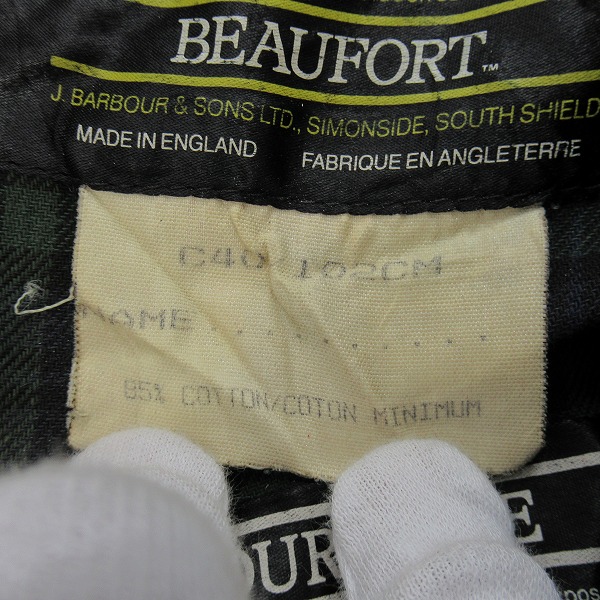 実際に弊社で買取させて頂いたBARBOUR/バブアー 90s BEAUFORT JACKET ビューフォート オイルドジャケット/C40/102CMの画像 3枚目