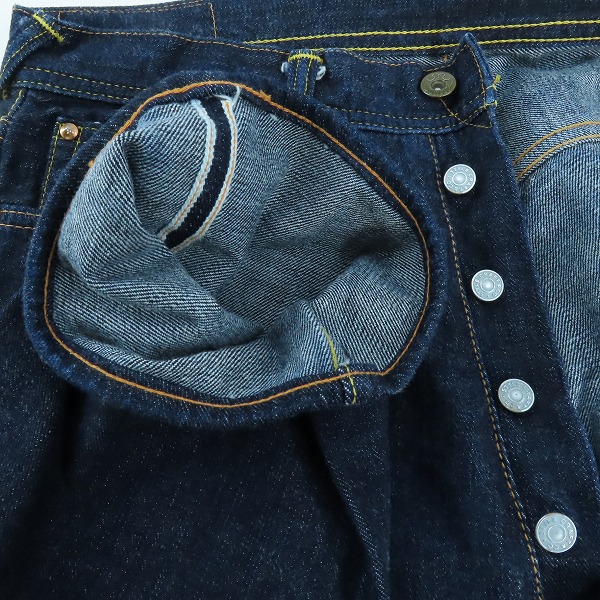 実際に弊社で買取させて頂いたEVISU/エヴィス Lot2101 カモメペイント  ボタンフライ デニムパンツ 34×35の画像 2枚目